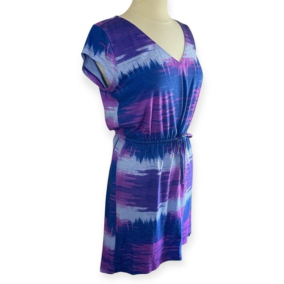 THE NORTH FACE Blue & Purple V-Neck Casual Mini Dress, Medium - Picture 4 of 9